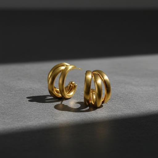 Triple Layer Hoop Earrings - Gold